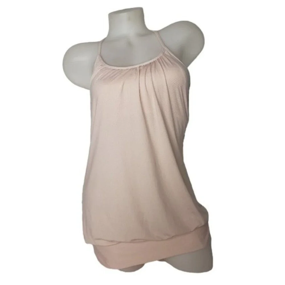 Lululemon No Limits Tank Top Built in Bra Light Peachy Pink Size 6